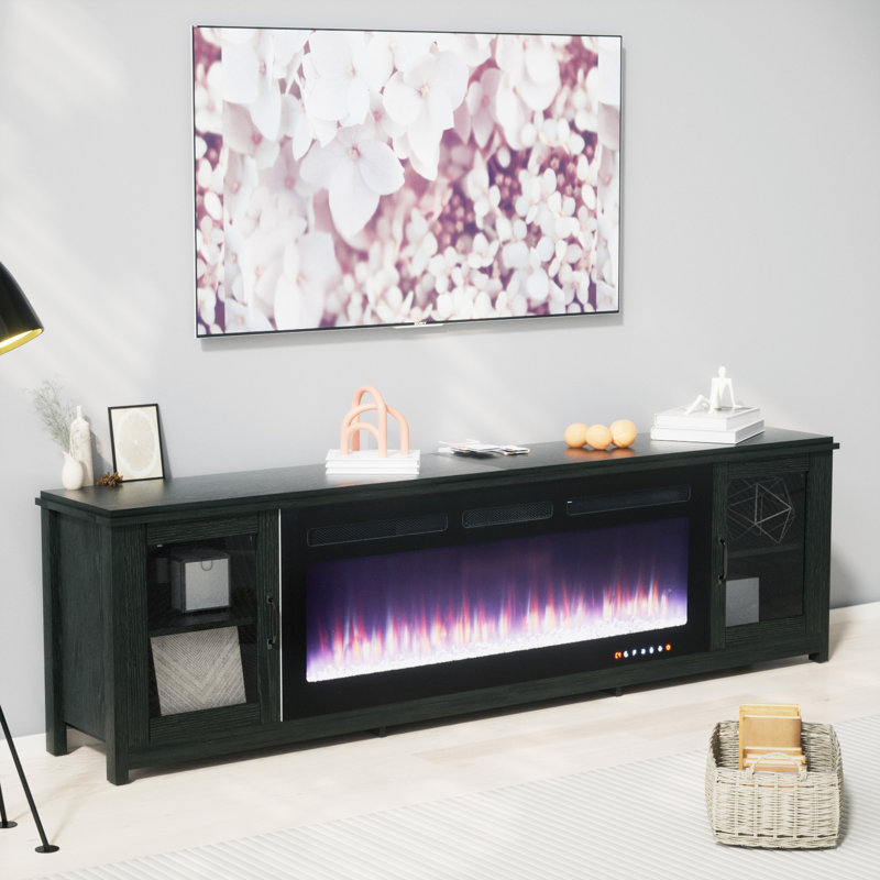 Latitude Run?? 80" Fireplace TV Stand Entertainment Center with 50" Electric Fireplace Media ...